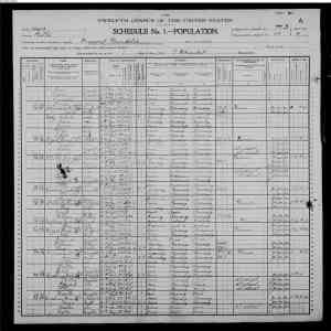 “1900 United States Federal Census,” Sheet 4, Family 80, Line 44, Butler County, Iowa, 1900."